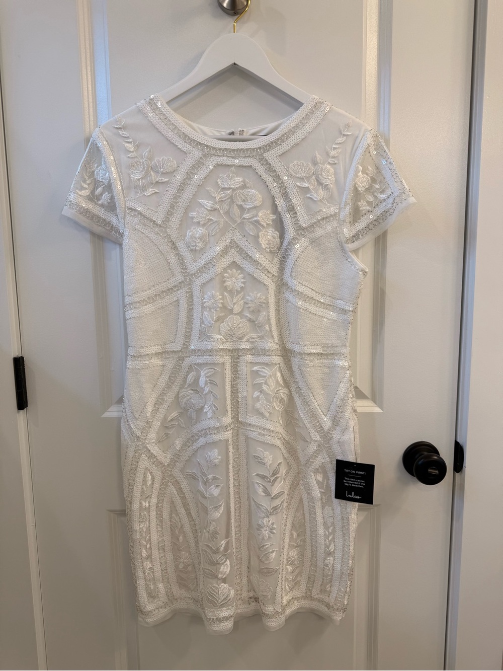 Lulus White Beaded & Embroidered Cocktail Dress | XL | NWT